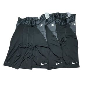 Nike Pro Combat Dri-FIT Baseball Slider Shorts Black Men’s Size Small set of 3